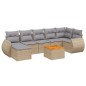 vidaXL Juego de sofás de jardín con cojines beige 8 pzas ratán PE vidaXL Juego de sofás de jardín con cojines beige 8 pzas ratán PE