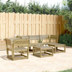 vidaXL Juego de sofás de jardín 5 piezas madera de pino impregnada