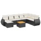 vidaXL Set de sofás de jardín 8 piezas y cojines ratán sintético negro vidaXL Set de sofás de jardín 8 piezas y cojines ratán sintético negro