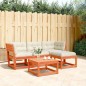 vidaXL Set muebles jardín 4 pzas con cojines madera pino marrón cera