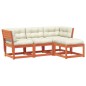 vidaXL Set muebles jardín 4 pzas con cojines madera pino marrón cera