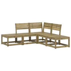 vidaXL Juego de sofás de jardín 5 piezas madera de pino impregnada