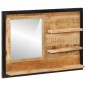 vidaXL Espejo con estantes madera maciza de mango y vidrio 80x8x55 cm vidaXL Espejo con estantes madera maciza de mango y vidrio 80x8x55 cm