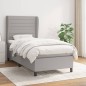 vidaXL Cama box spring con colchón tela gris claro 90x190 cm vidaXL Cama box spring con colchón tela gris claro 90x190 cm