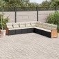 vidaXL Set de sofás de jardín 8 piezas y cojines ratán sintético negro vidaXL Set de sofás de jardín 8 piezas y cojines ratán sintético negro