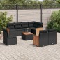 vidaXL Set de sofás de jardín 8 piezas y cojines ratán sintético negro vidaXL Set de sofás de jardín 8 piezas y cojines ratán sintético negro