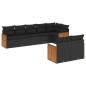 vidaXL Set de sofás de jardín 8 piezas y cojines ratán sintético negro vidaXL Set de sofás de jardín 8 piezas y cojines ratán sintético negro