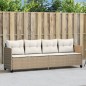 vidaXL Tumbona con cojines ratán sintético beige