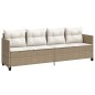vidaXL Tumbona con cojines ratán sintético beige