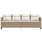 vidaXL Tumbona con cojines ratán sintético beige