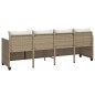vidaXL Tumbona con cojines ratán sintético beige