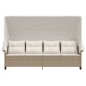 vidaXL Tumbona con capota y cojines ratán sintético beige