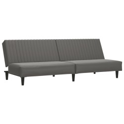 vidaXL Sofá cama de 2 plazas cuero sintético gris