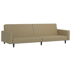 vidaXL Sofá cama de 2 plazas cuero sintético color capuchino