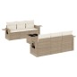 vidaXL Set sofás de jardín 7 piezas y cojines ratán sintético beige vidaXL Set sofás de jardín 7 piezas y cojines ratán sintético beige