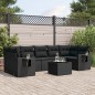 vidaXL Set de sofás de jardín 8 piezas y cojines ratán sintético negro vidaXL Set de sofás de jardín 8 piezas y cojines ratán sintético negro