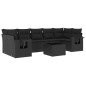 vidaXL Set de sofás de jardín 8 piezas y cojines ratán sintético negro vidaXL Set de sofás de jardín 8 piezas y cojines ratán sintético negro