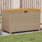 vidaXL Caja de almacenaje jardín madera acacia ratán beige 110x55x63cm vidaXL Caja de almacenaje jardín madera acacia ratán beige 110x55x63cm