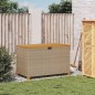 vidaXL Caja de almacenaje jardín madera acacia ratán beige 110x55x63cm vidaXL Caja de almacenaje jardín madera acacia ratán beige 110x55x63cm