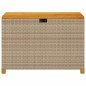 vidaXL Caja de almacenaje jardín madera acacia ratán beige 110x55x63cm vidaXL Caja de almacenaje jardín madera acacia ratán beige 110x55x63cm
