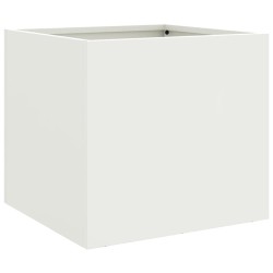 vidaXL Jardinera de acero laminado en frío blanco 32x30x29 cm