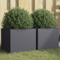 vidaXL Jardineras 2 uds acero laminado en frío antracita 32x30x29 cm vidaXL Jardineras 2 uds acero laminado en frío antracita 32x30x29 cm