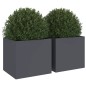 vidaXL Jardineras 2 uds acero laminado en frío antracita 32x30x29 cm vidaXL Jardineras 2 uds acero laminado en frío antracita 32x30x29 cm