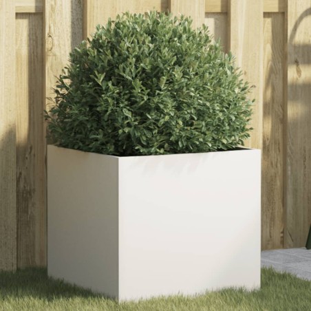 vidaXL Jardinera de acero laminado en frío blanco 42x40x39 cm