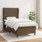 vidaXL Cama box spring con colchón tela marrón oscuro 100x200 cm vidaXL Cama box spring con colchón tela marrón oscuro 100x200 cm