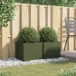 vidaXL Jardineras 2 uds acero laminado en frío verde oliva 42x40x39 cm vidaXL Jardineras 2 uds acero laminado en frío verde oliva 42x40x39 cm