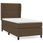 vidaXL Cama box spring con colchón tela marrón oscuro 100x200 cm vidaXL Cama box spring con colchón tela marrón oscuro 100x200 cm