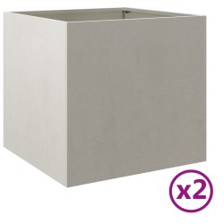 vidaXL Jardineras 2 unidades acero inoxidable plateado 49x47x46 cm