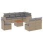 vidaXL Set de sofás de jardín 9 pzas con cojines ratán sintético beige vidaXL Set de sofás de jardín 9 pzas con cojines ratán sintético beige