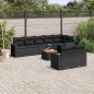 vidaXL Set de sofás de jardín 8 piezas y cojines ratán sintético negro vidaXL Set de sofás de jardín 8 piezas y cojines ratán sintético negro