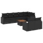 vidaXL Set de sofás de jardín 8 piezas y cojines ratán sintético negro vidaXL Set de sofás de jardín 8 piezas y cojines ratán sintético negro