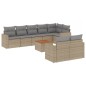 vidaXL Set de sofás de jardín 9 pzas con cojines ratán sintético beige vidaXL Set de sofás de jardín 9 pzas con cojines ratán sintético beige