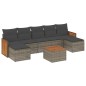 vidaXL Set de sofás de jardín 8 pzas y cojines ratán sintético gris vidaXL Set de sofás de jardín 8 pzas y cojines ratán sintético gris