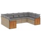 vidaXL Set de sofás de jardín 9 pzas con cojines ratán sintético beige vidaXL Set de sofás de jardín 9 pzas con cojines ratán sintético beige