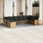 vidaXL Set de sofás de jardín 10 pzas con cojines ratán sintético gris vidaXL Set de sofás de jardín 10 pzas con cojines ratán sintético gris
