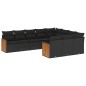 vidaXL Set de sofás de jardín 10 pzas cojines ratán sintético negro vidaXL Set de sofás de jardín 10 pzas cojines ratán sintético negro