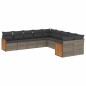 vidaXL Set de sofás de jardín 10 pzas con cojines ratán sintético gris vidaXL Set de sofás de jardín 10 pzas con cojines ratán sintético gris
