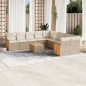 vidaXL Set de sofás de jardín 11pzas con cojines ratán sintético beige