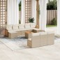 vidaXL Set de sofás de jardín 11pzas con cojines ratán sintético beige vidaXL Set de sofás de jardín 11pzas con cojines ratán sintético beige