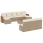 vidaXL Set de sofás de jardín 11pzas con cojines ratán sintético beige vidaXL Set de sofás de jardín 11pzas con cojines ratán sintético beige