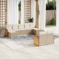 vidaXL Set de sofás de jardín 9 pzas con cojines ratán sintético beige vidaXL Set de sofás de jardín 9 pzas con cojines ratán sintético beige