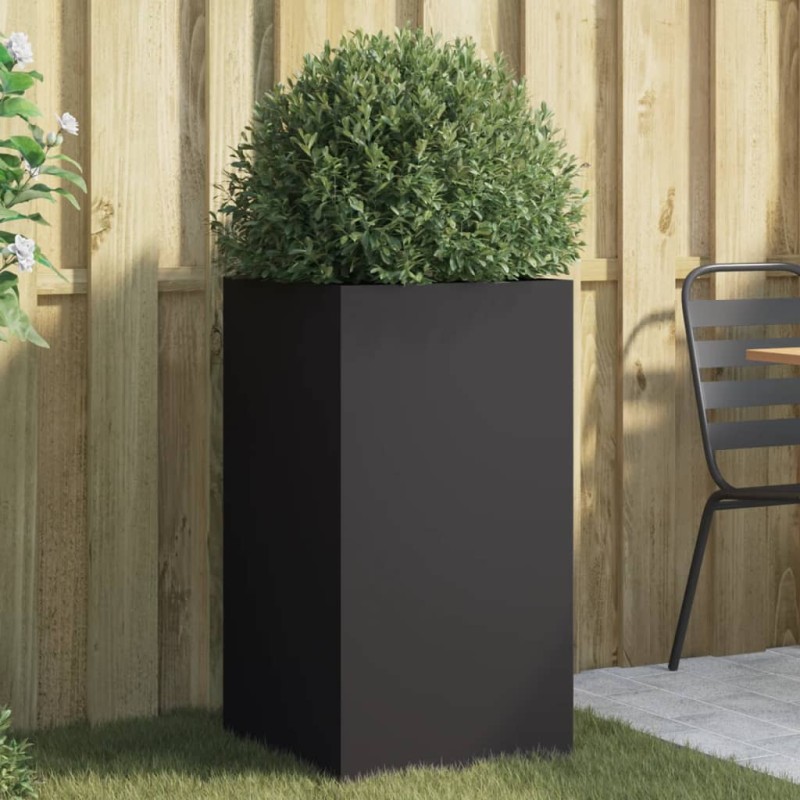 vidaXL Jardinera de acero laminado en frío negro 42x38x75 cm vidaXL Jardinera de acero laminado en frío negro 42x38x75 cm