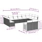 vidaXL Set de sofás de jardín 12 pzas con cojines ratán sintético gris vidaXL Set de sofás de jardín 12 pzas con cojines ratán sintético gris
