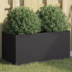 vidaXL Jardinera de acero laminado en frío negro 62x30x29 cm