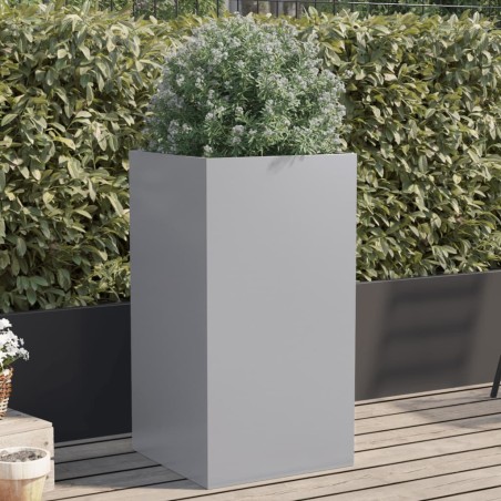 vidaXL Jardinera de acero galvanizado plateado 42x38x75 cm