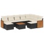 vidaXL Set de sofás de jardín 10 pzas cojines ratán sintético negro vidaXL Set de sofás de jardín 10 pzas cojines ratán sintético negro